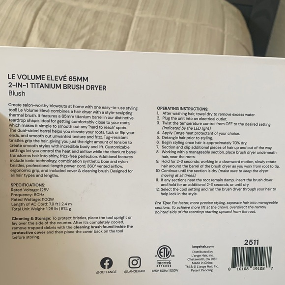 L'ange 65mm 2-in-1 Titanium Brush Dryer - Picture 6 of 6